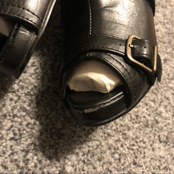 🌸4/$20🌸Bumper Black Opened Toe Booties Size 7 NIB - Picture 8 of 11